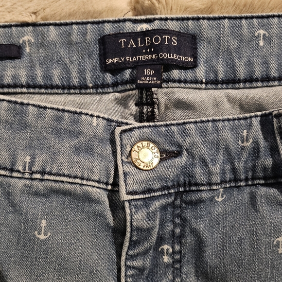 Talbots Ankle Anchor Print Jeans Size 16P Petite - Picture 4 of 6
